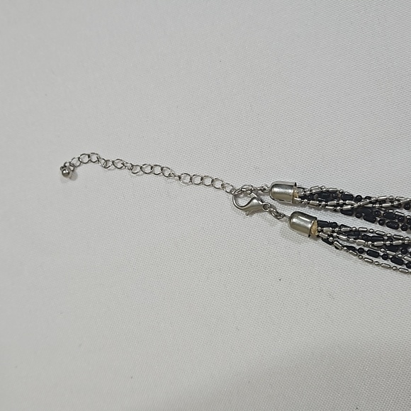 Black and Silver Chain Necklace, OS - Picture 4 of 6